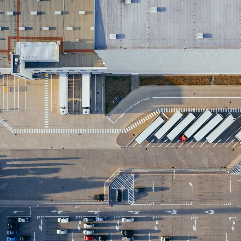 logistics trucks loading dock